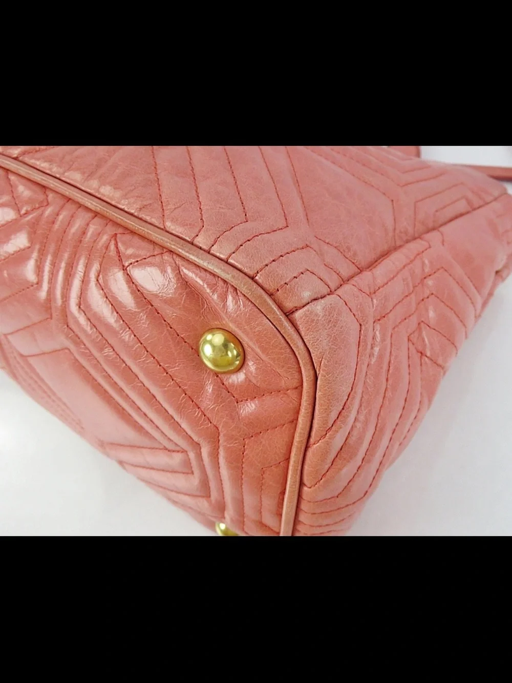 Miu Miu Coral Quilted Leather Top-Handle Bag